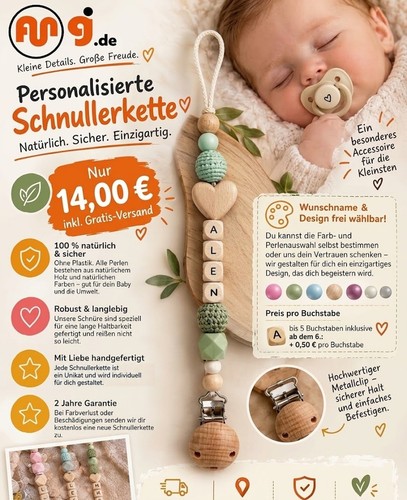 Schnullerkette mit namen - mit,
