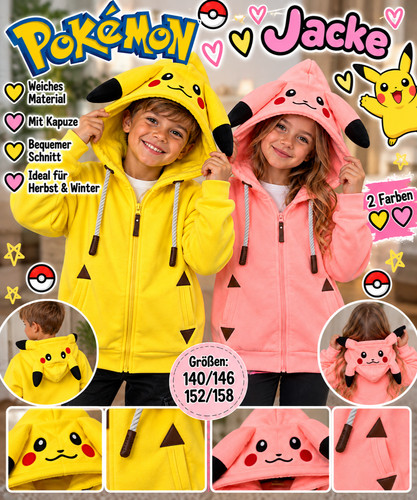 Pokémon pikachu fleecejacke - pikachu,